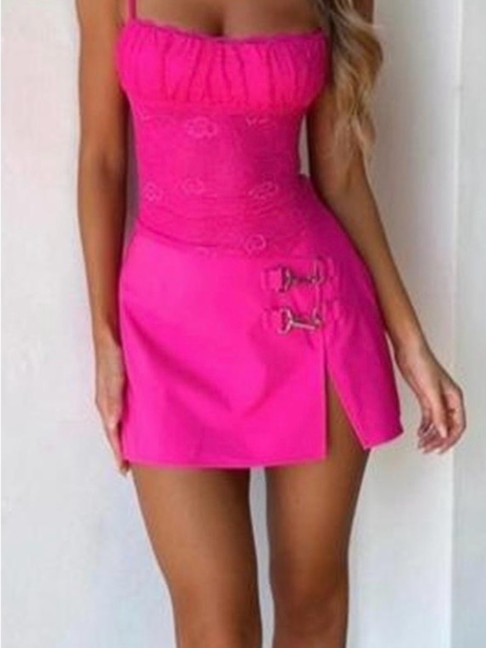 Outcast Layla Mini Dress in bright pink
worn once